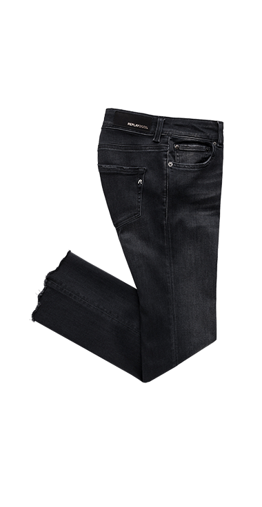 10OZブラックオーバーダイブラックストレッチフレアクロップレッグデニムFAABY FLARE CROP 詳細画像